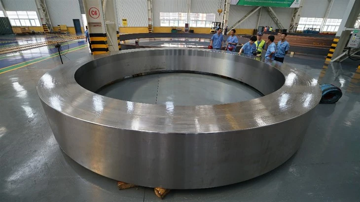 Titanium alloy forged large ring